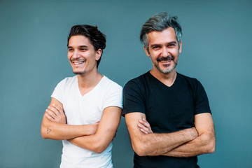 Young and adult man portrait