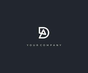 DA D A letter minimalist logo design template - obrazy, fototapety, plakaty