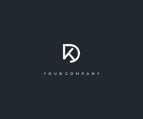 DK D K letter minimalist logo design template