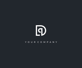Obraz premium DQ D Q letter minimalist logo design template