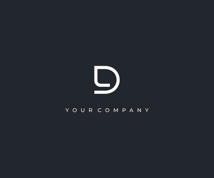 DL D L letter minimalist logo design template