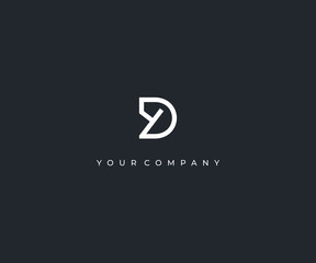 DY D Y letter minimalist logo design template