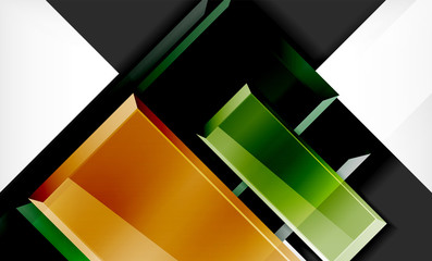 Bright colorful square shape blocks geometrical background