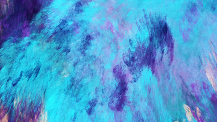 Abstract fantastic blue and violet clouds. Colorful fractal background. Digital art. 3d rendering.