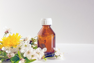 Fototapeta na wymiar Natural organic herbal wellness cosmetics. Home cosmetics concept