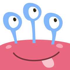 Background with cartoon monster face.