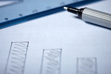business finance pencil graph chart office