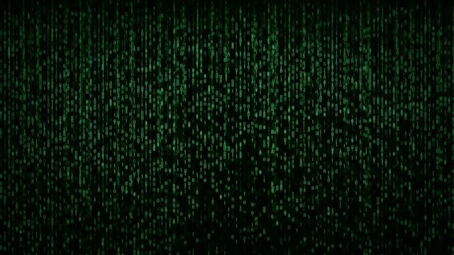AI Artificial Intelligence computer code title logo animation with a green color grade