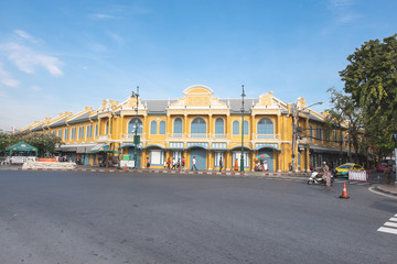 The building near Grand Palace or Wat Phra keaw and Tha Chang Ferry port