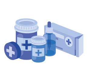 medicine drugs on white background