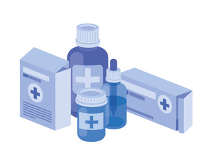 medicine drugs on white background