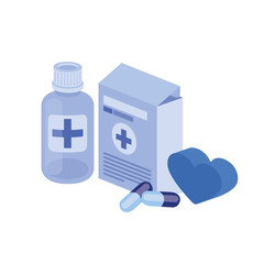 medicine drugs on white background