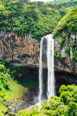 Caracol waterfall at Canela city, Rio Grande do Sul, Brazil                               
