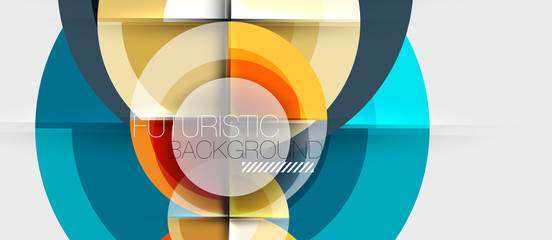 Fototapeta premium Geometric design abstract background - circles