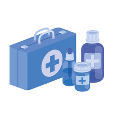 first aid kit on white background