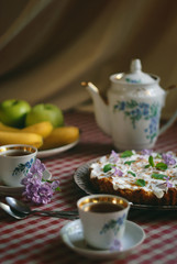 Tea time with carrot cake