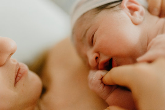 A Mother and baby right after Birth