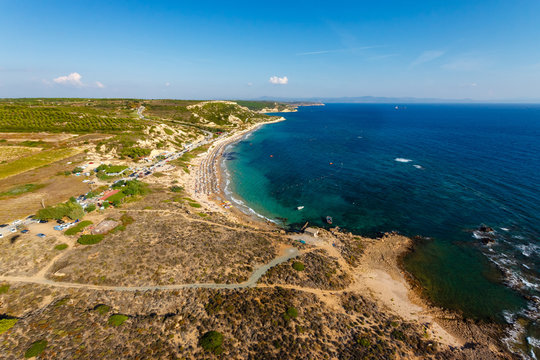 Beach aerial, Bozcaada, Turkey