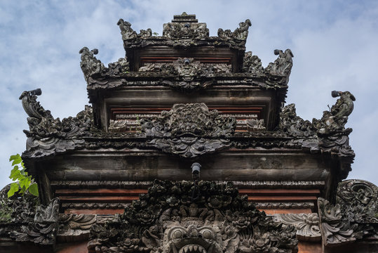 Temple spire carving details