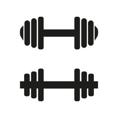 Barbell icons on white background