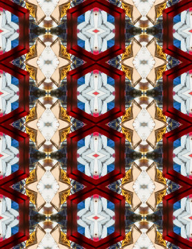 Red, blue, yellow and black kaleidoscopic pattern