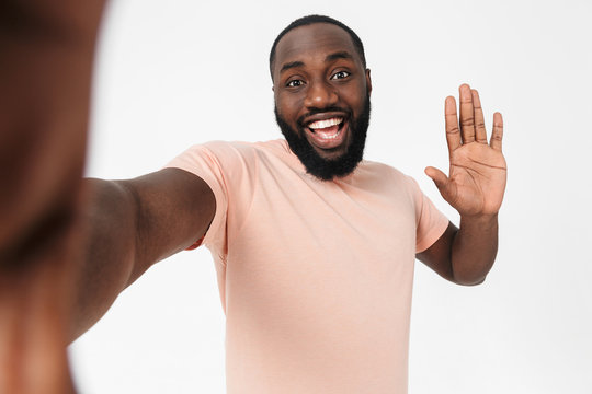 Portrait of a happy african man wearing t-shirt
