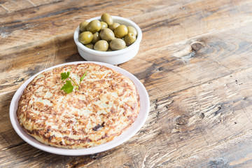 Omelette of potatoes  in bread