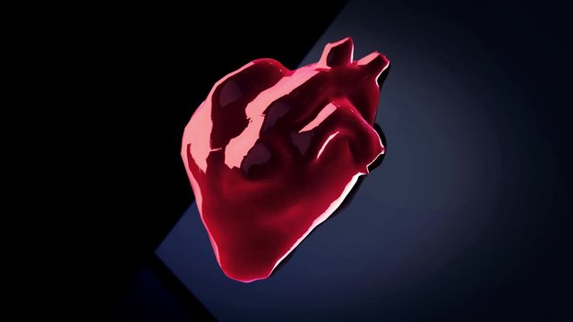 Realistic human heart, beating organ on different moving backgrounds, seamless loop. Animation. Red real shaped heart pulsating isolated on changing backgrounds.