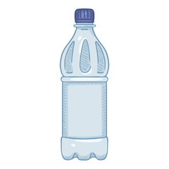Vector Cartoon Illustration - Small Plastic Bottle.