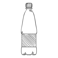 Vector Sketch Illustration - Small Plastic Bottle.