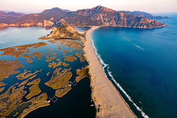 Iztuzu Beach, aerial, Dalyan, Mugla, Turkey