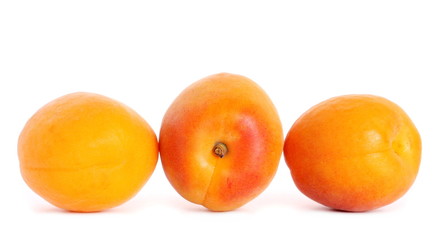 Fresh apricot fruit isolated on white background