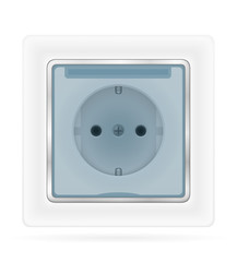 electrical socket outlet for indoor electricity wiring stock vector illustration
