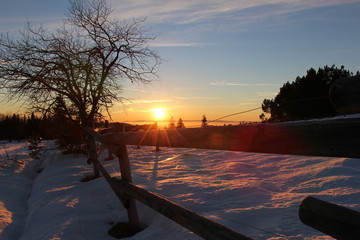 Winter Sonnemuntergang