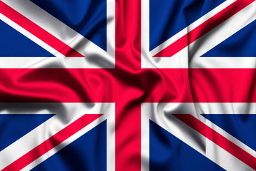 Satin Great Britain flag background.