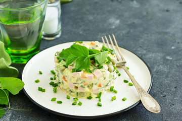 Traditional Russian salad 
