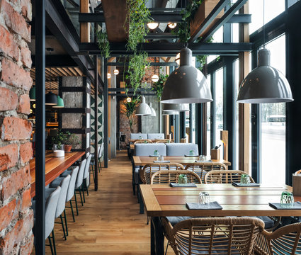 Beautiful interior with wood furniture