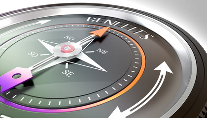 compass needle pointing benefits word