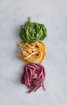 Fresh Colorful Tagliatelle