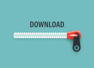 Download bar status. concept of zip. Vector illustration