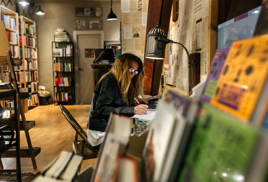 Female writer working