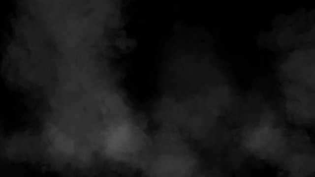 The movement of white clouds against a black background of the smoke machine HD 1920x1080