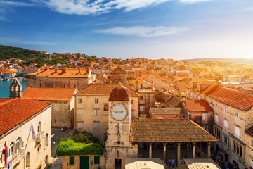 Old town of Trogir in Dalmatia, Croatia. Trogir old town. Near Split in Croatia. The picturesque and historical city of Trogir in Balkan, Dalmatia, Croatia.