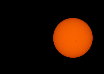 Sunspots. Near the edges, you can see turbulence on the surface of the sun. This is not noise, but rather detail on the sun's surface.