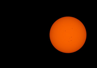 Sunspots. Near the edges, you can see turbulence on the surface of the sun. This is not noise, but...