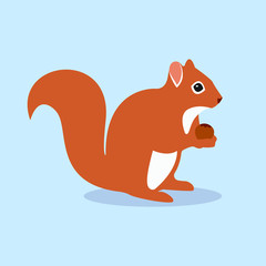 Squirrel Character Vector Flat Design