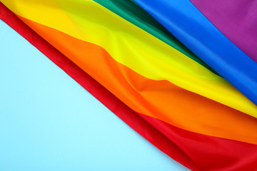 Rainbow flag on mint background