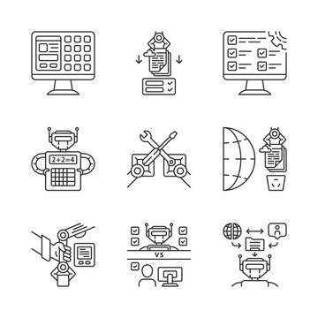 RPA linear icons set