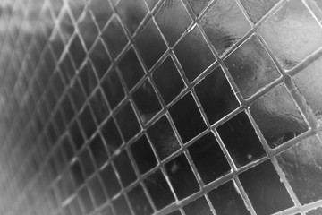 Beautiful closeup textures abstract tiles and bright blue and silver glass pattern wall background and art wallpapers