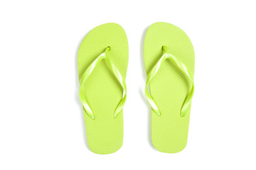 Pair of flip flops isolated on white background